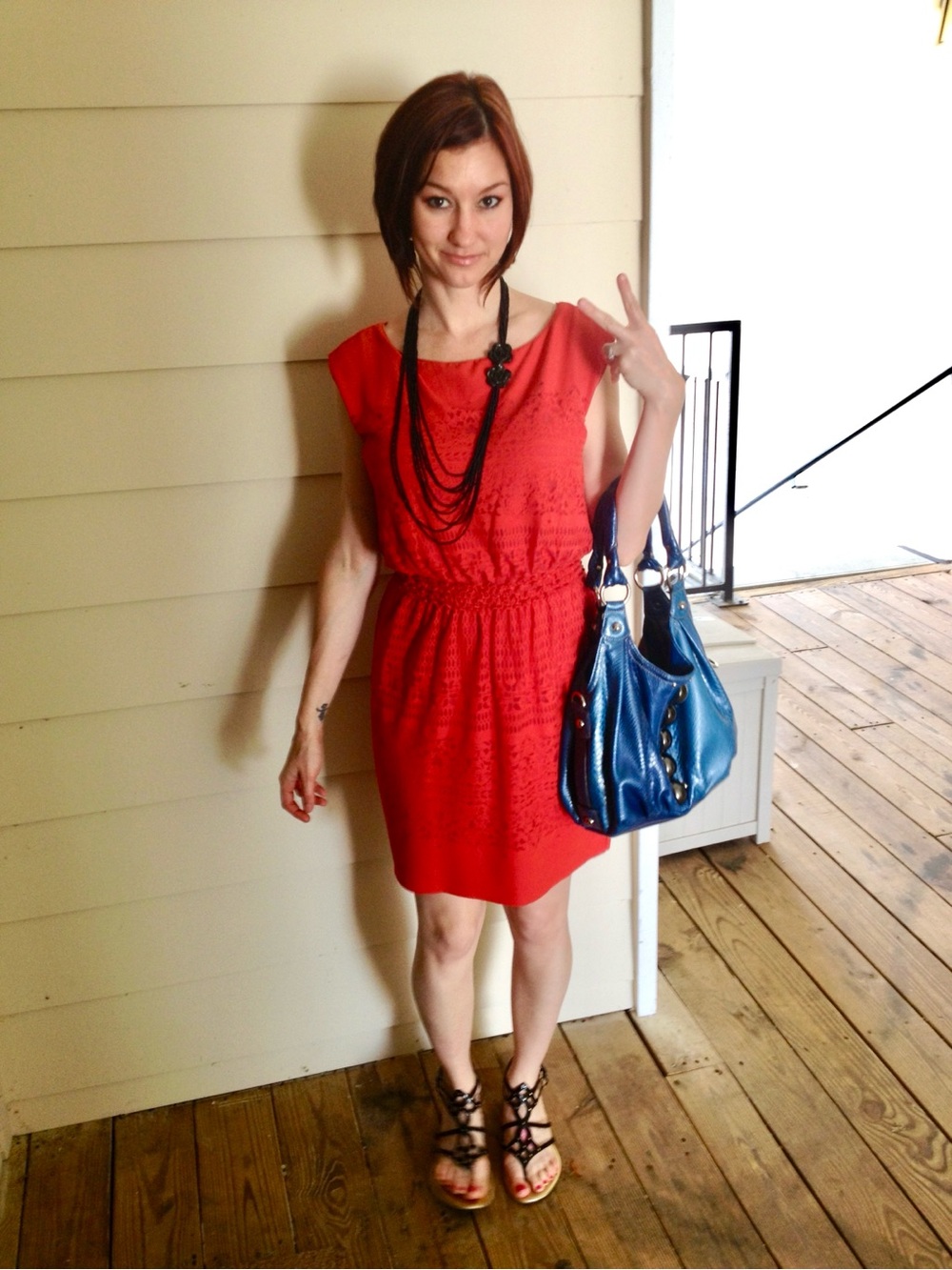 Orange lace dress